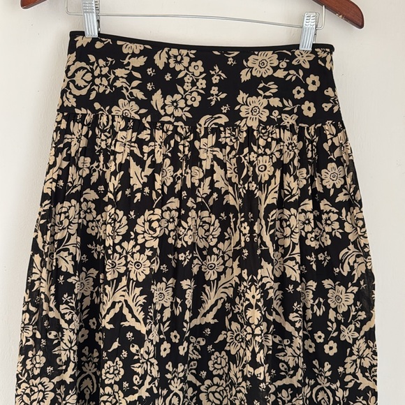 Jones New York Midi Skirt Women’s Small Petite PS Floral Pleated Cotton - Picture 3 of 9